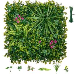 VEVOR - Artificial Plant Wall, 12PCS 20 x 20 in Artificial Boxwood Panels, Greenery Backdrop Privacy Hedge Fence - Green