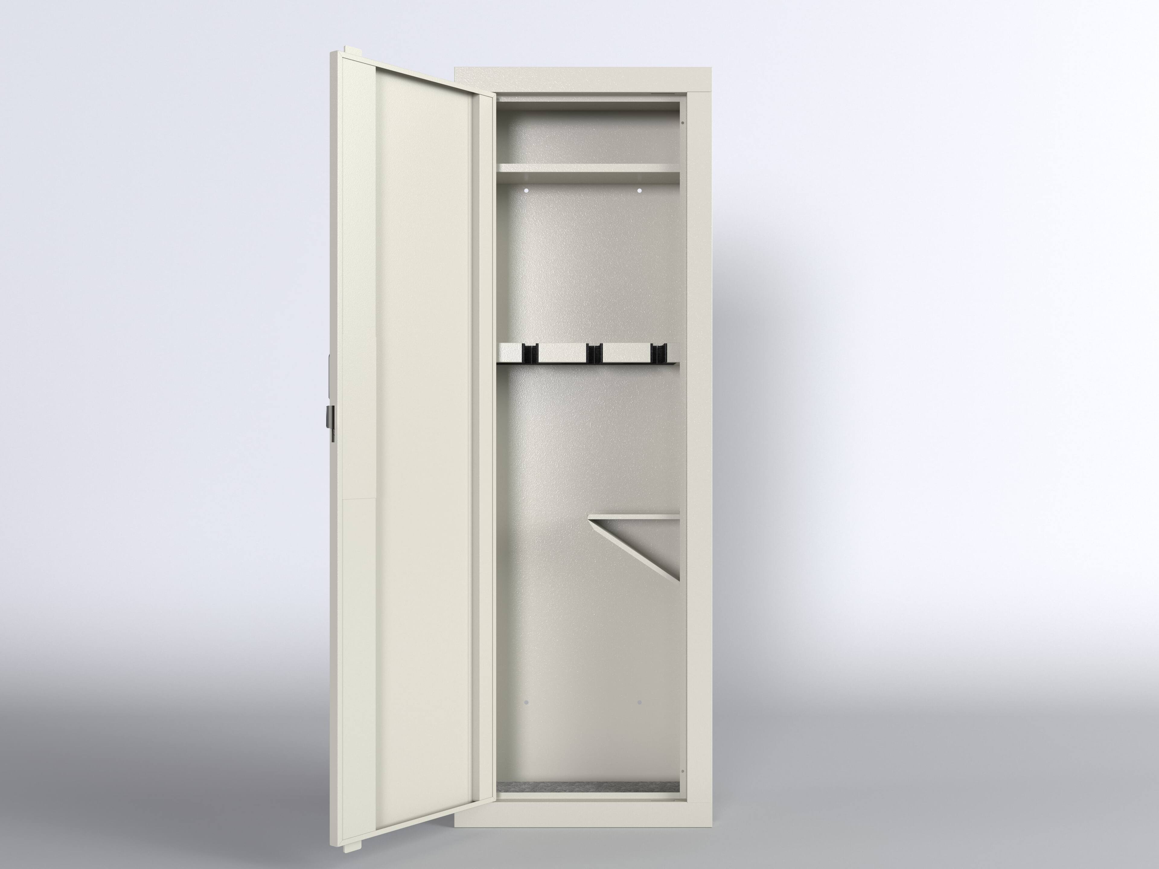 Left. Lycvki - In-Wall Gun Safe with Digital Keypad and Removable Shelves for Home Use.
