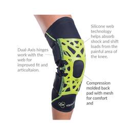 DonJoy - Performance Webtech Knee Brace with Dual-Axis Hinges (Slime Small) - Green
