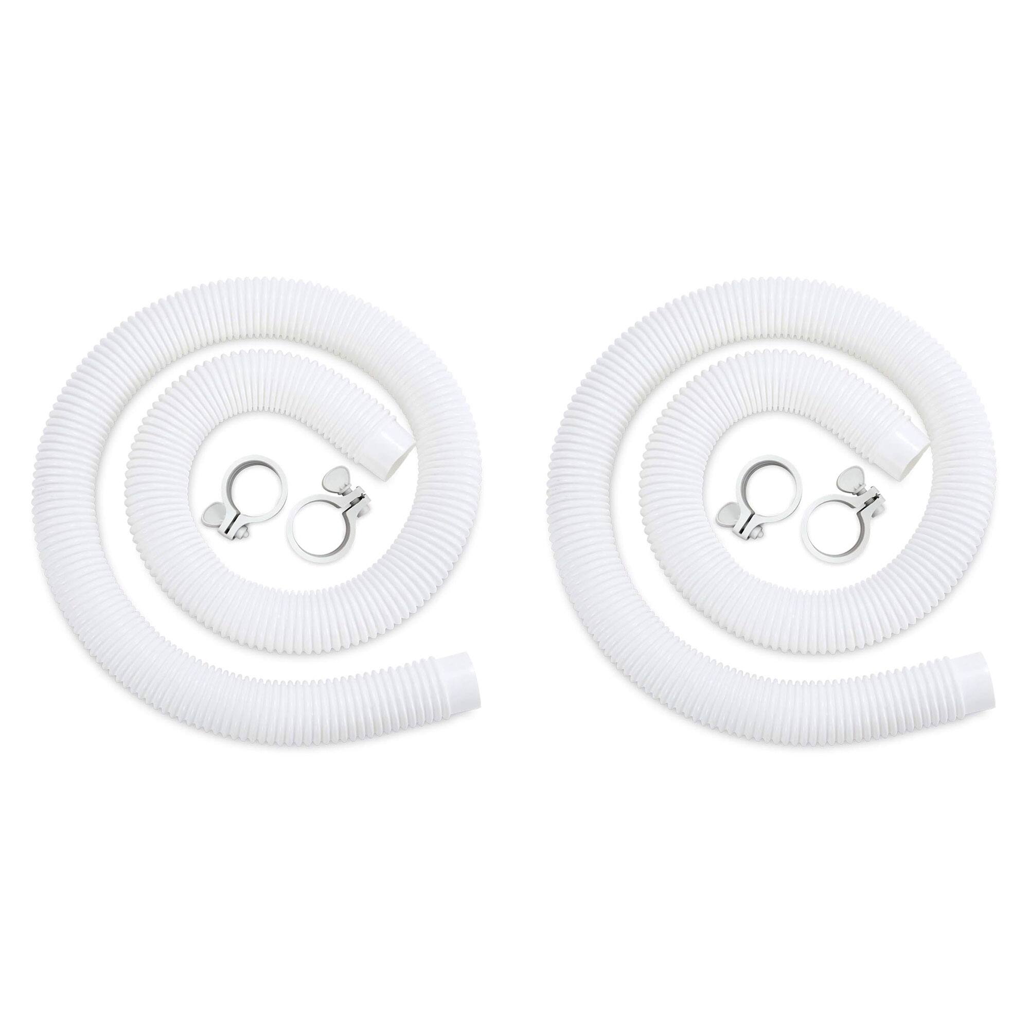 Front. Funsicle - Funsicle 59"x1.5" Universal Replacement Hose Kit for Above Ground Pools (2 Pack) - White.