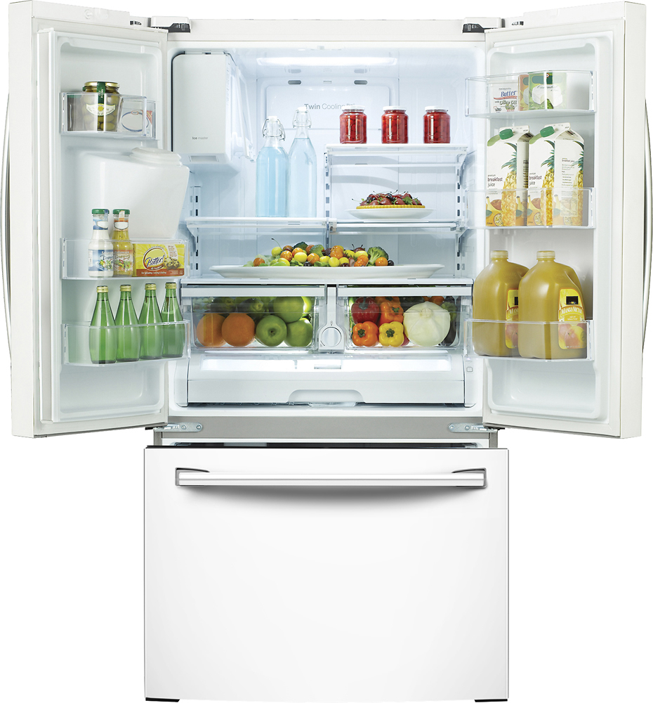 Samsung 24.6 cu. ft. French Door Refrigerator with Thru-the-Door Ice and  Water Stainless Steel RF263BEAESR - Best Buy