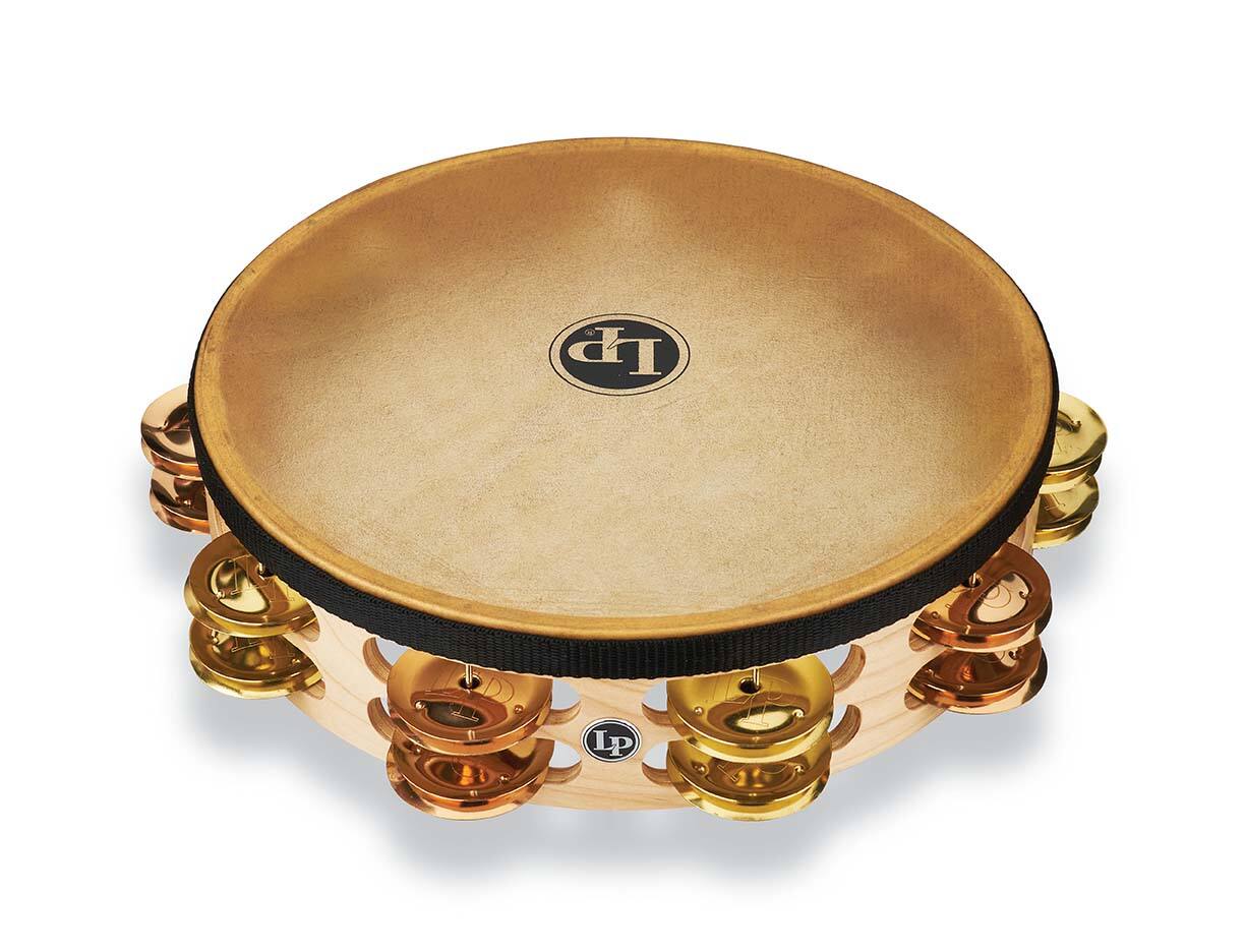 Latin Percussion - Pro 10 Double Row Tambourine Brass-Bronze