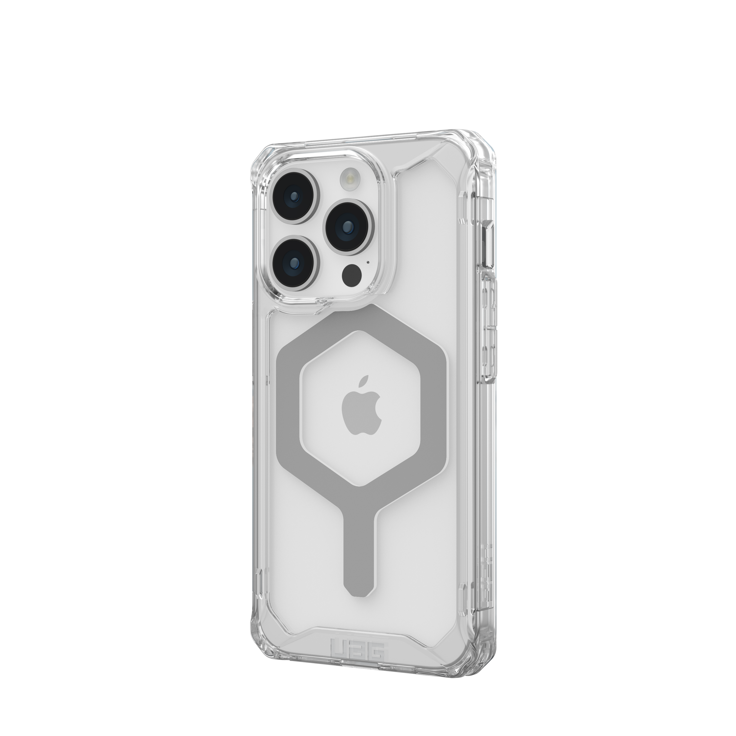 Angle. UAG - Plyo Pro Series Case with Magsafe for Apple iPhone 15 Pro - Ice/Silver.