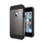 Front Zoom. Spigen - Tough Armor Back Cover for Apple iPhone 5, 5s and SE - Gunmetal.