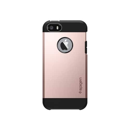 Spigen - Tough Armor Back Cover for Apple iPhone 5, 5s and SE - Rose gold - Larger Front