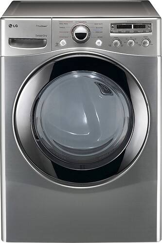 Front Standard. LG - SteamDryer 7.3 Cu. Ft. 9-Cycle Ultra-Large Capacity Steam Electric Dryer - Graphite Steel.