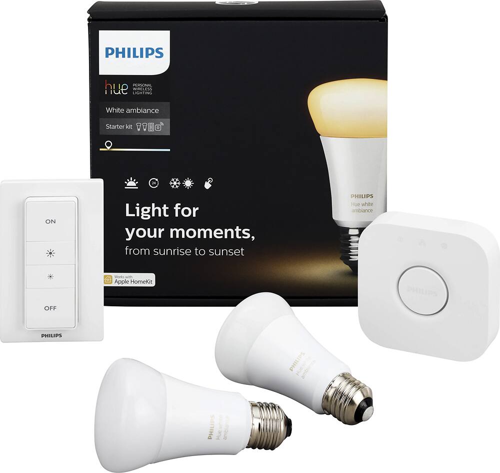 Alt View 11. Philips - Hue White Ambiance A19 Starter Kit - White.