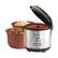 Angle. Vitaclay - 4.2-Quart Rice cooker/slow cooker - Silver/black.