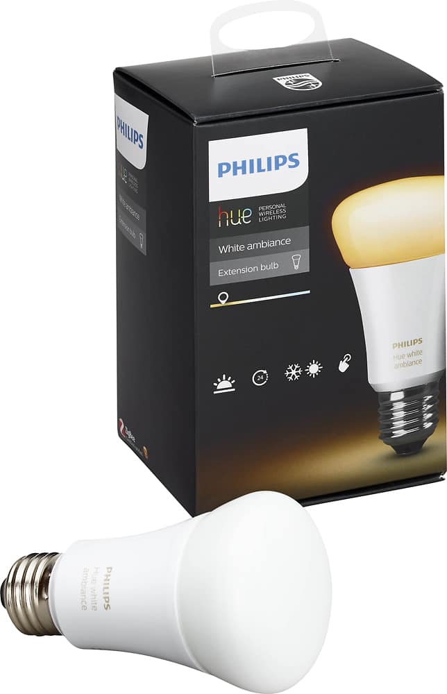 Philips - 800-Lumen, 10.5W, Tone Philips hue white ambiance A19 LED Light Bulb - White - AlternateView11 Zoom
