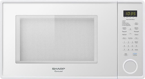 Sharp - 1.3 Cu. Ft. Mid-Size Microwave - Smooth White