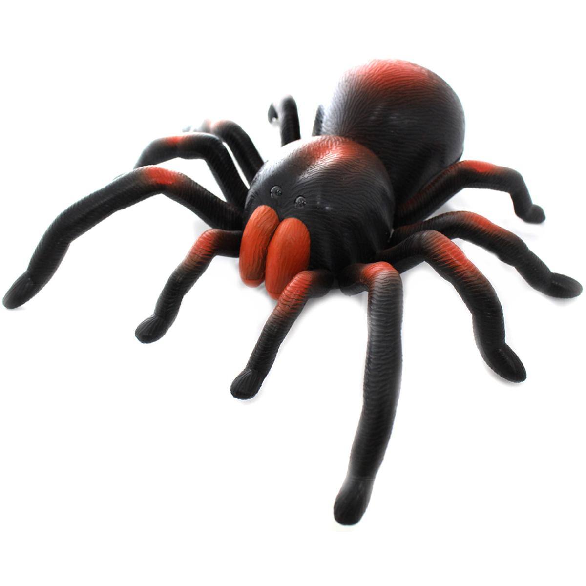 Left. JuzToys - Remote Control Spider, Light-up Eyes, Lifelike Movement Toy - Black.