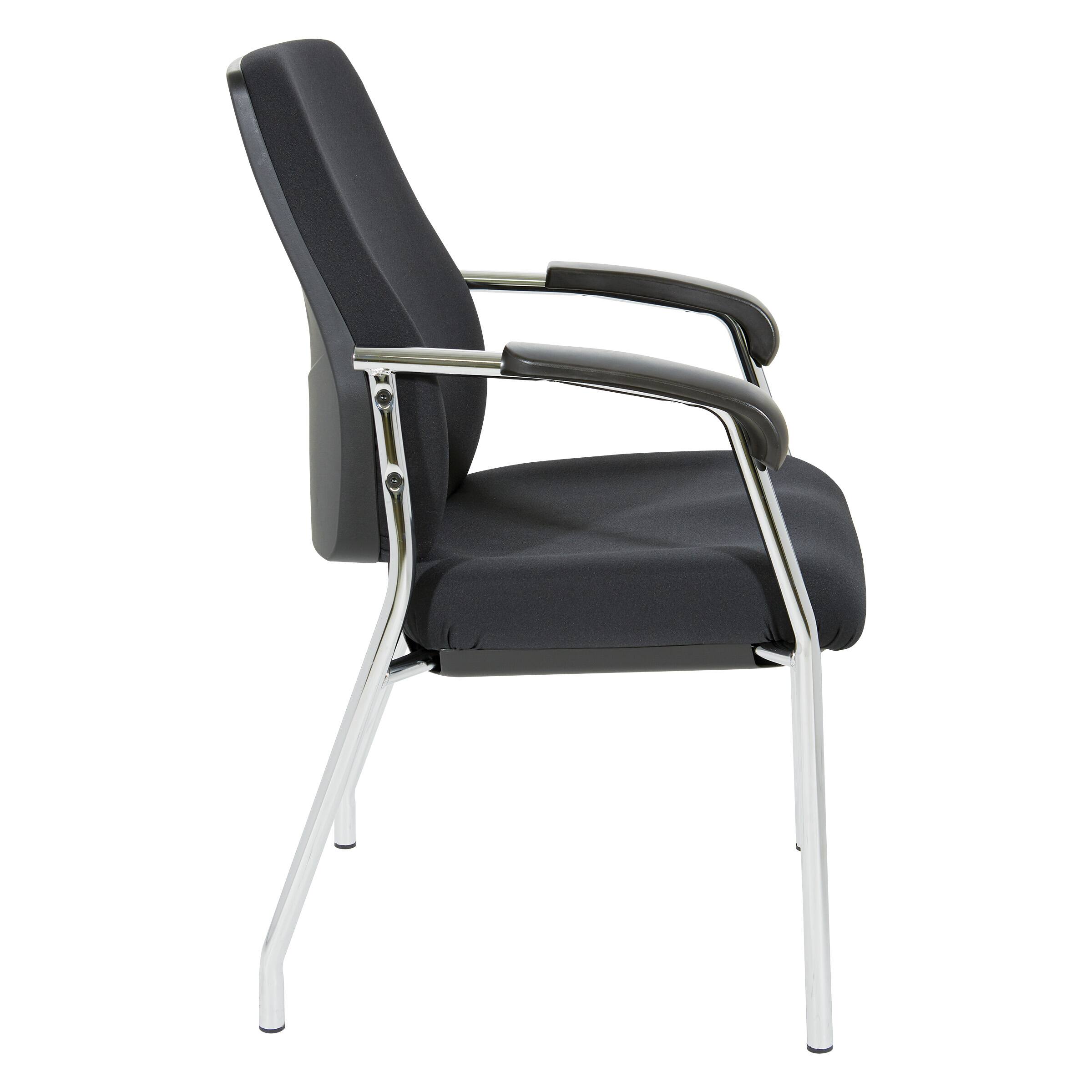 Left. Office Star Products - Padded Office Visitor's Chair - Black.