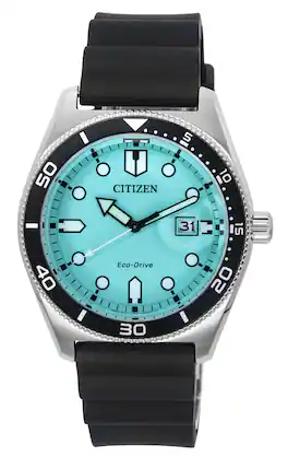 Citizen - Eco-Drive Rubber Strap Dial AW1760-14X 100M Men's Watch - Turquoise