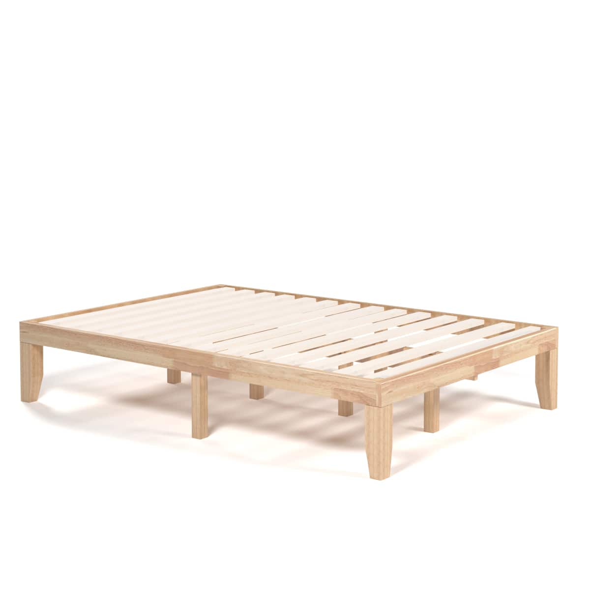 Costway - Full Size 14" Wooden Bed Frame Mattress Platform Wood Slats Support - Natural