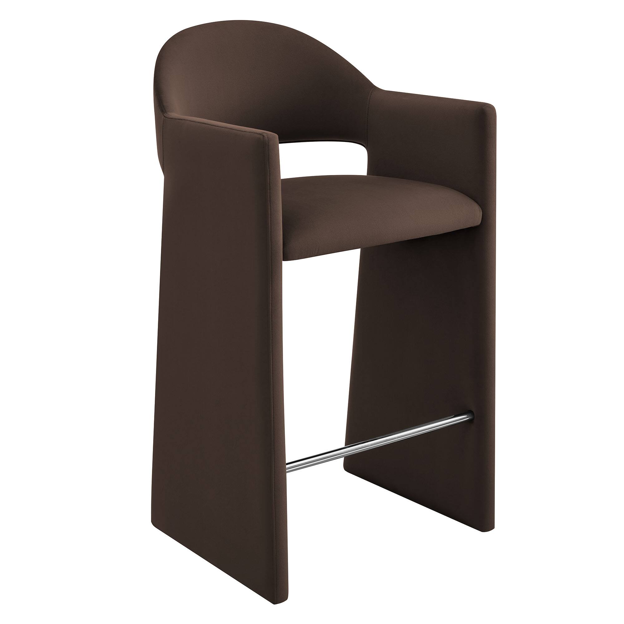 Angle. Modway - Talia 41 Inch Performance Velvet Bar Stool by Modway - Chocolate Brown.