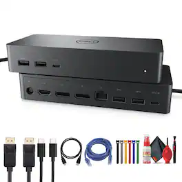 Dell - UD22 10-in-1 Universal USB-C Docking Station | Quad 4K Display Support Bundle
