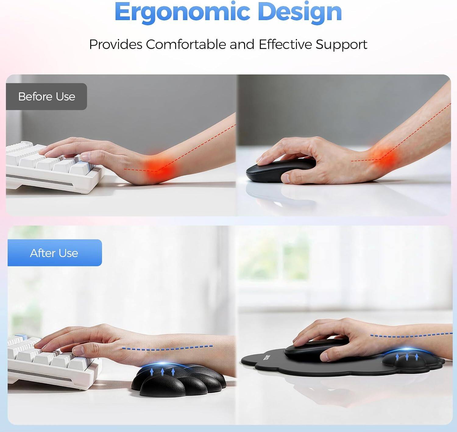 Ergonomic Design  
Provides Comfortable and Effective Support

Before Use

After Use