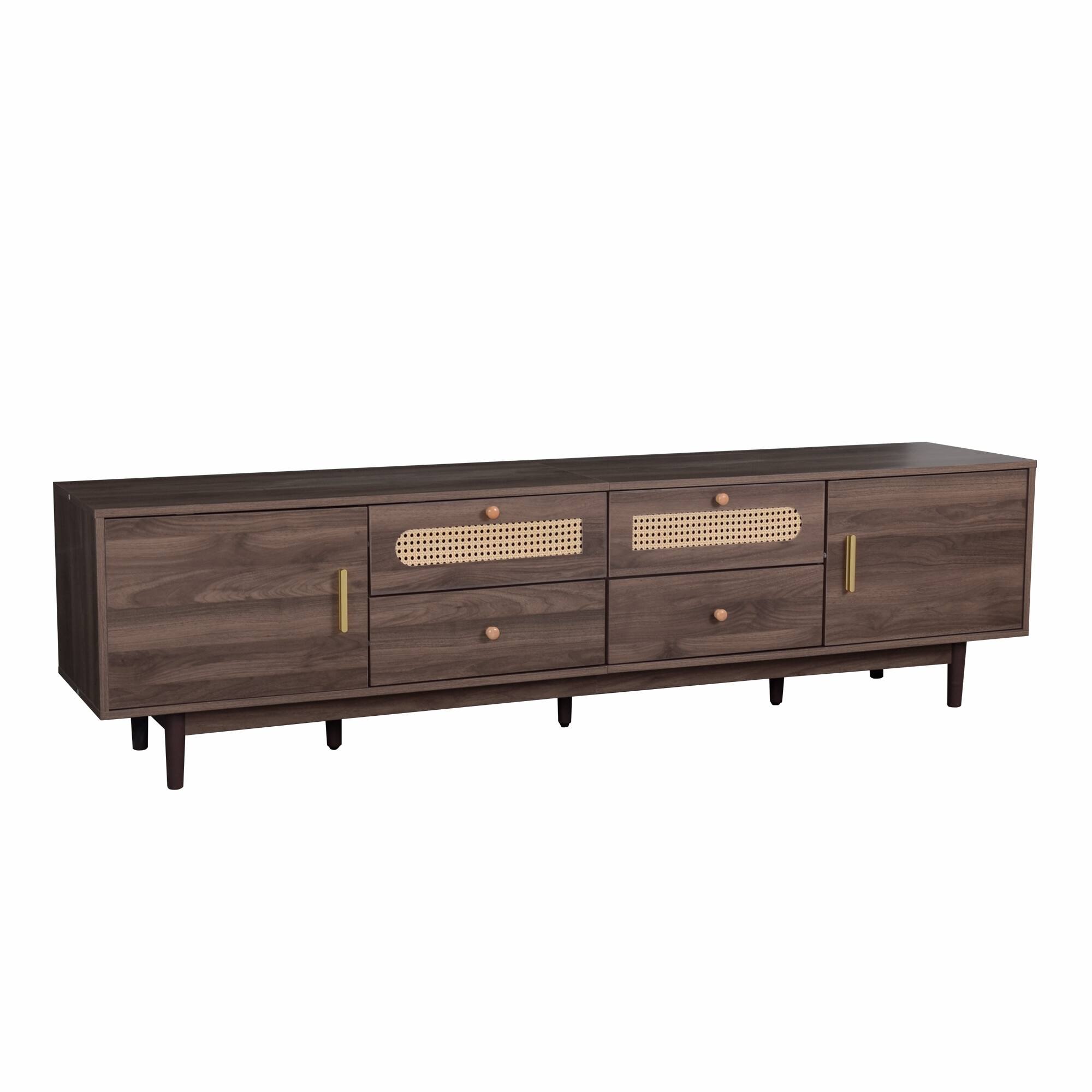 Alt View 4. Z-Edge - TV Stand for 85 Inch TV, Entertainment Center with 4 Drawers, TV Console with 2 Cabinets, Media Console for Living Room - Dark Brown.