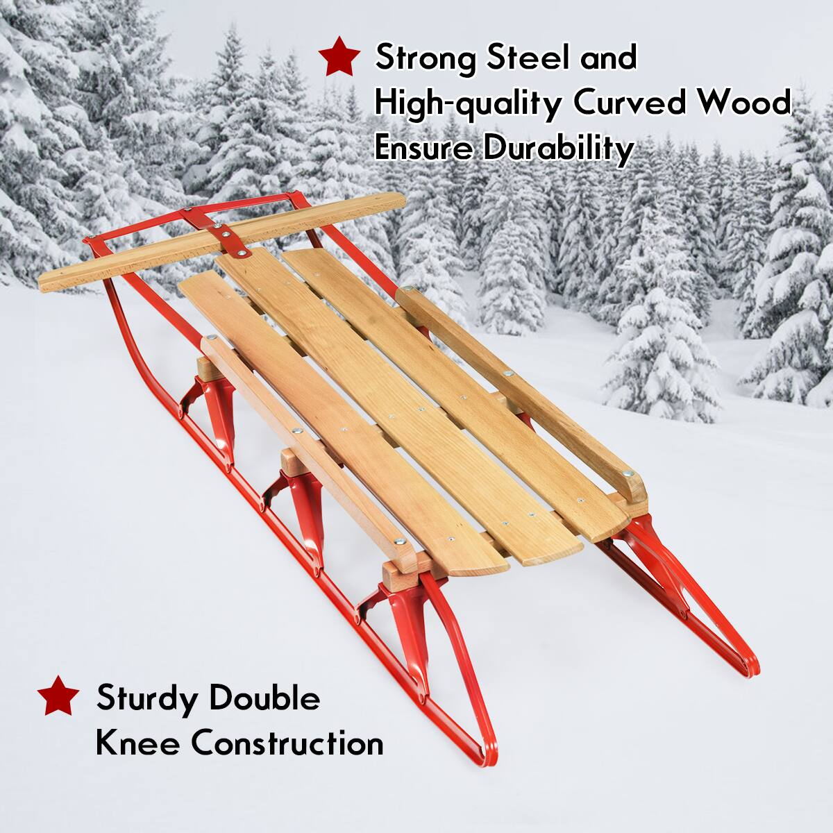 Strong Steel and High-quality Curved Wood Ensure Durability Sturdy Double Knee Construction