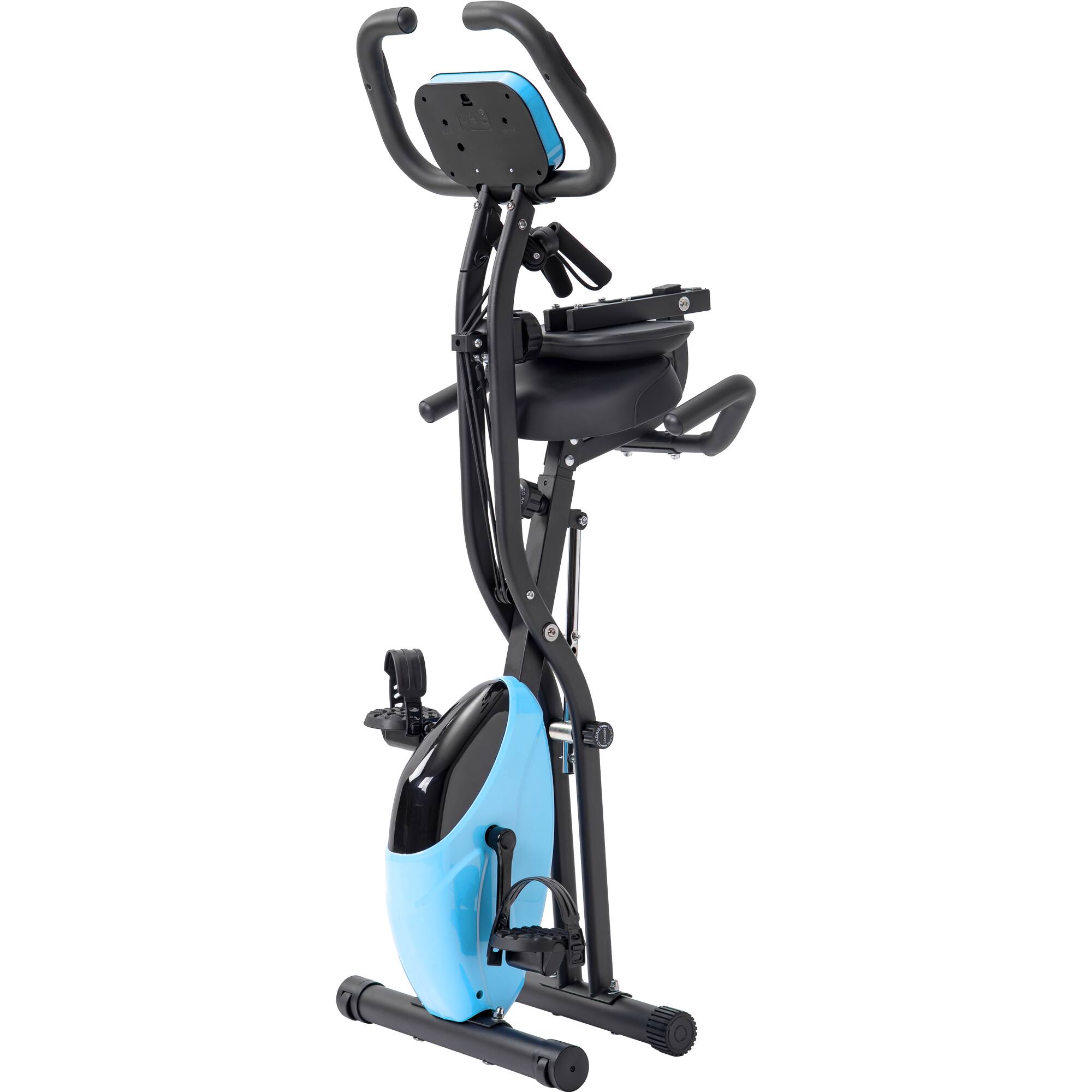 Alt View 8. Chery Life - Folding Fitness Upright and Recumbent Exercise Bike with 16-Level Adjustable Resistance - Light Blue.