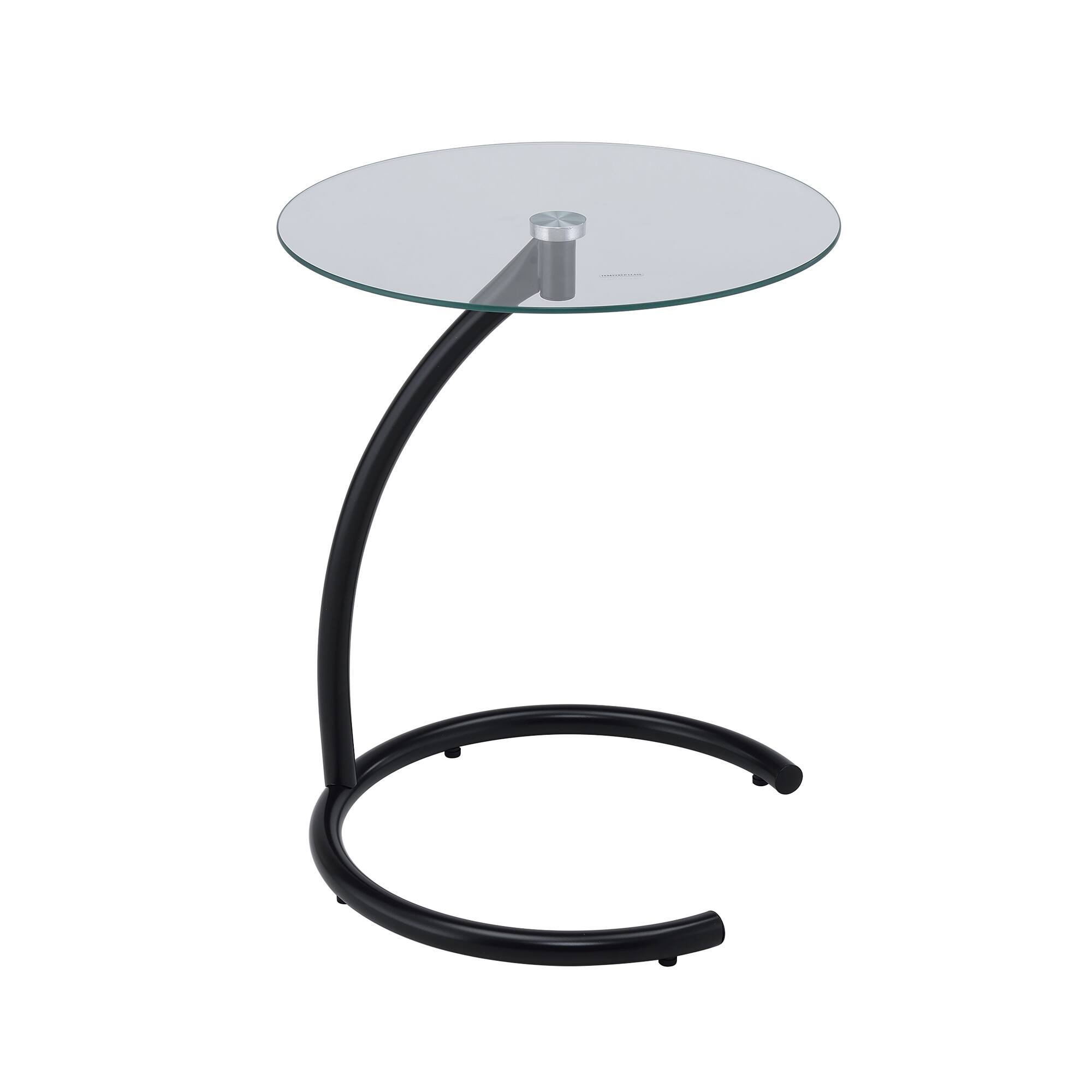 Angle. Kings Brand Furniture - Kings Brand Furniture Modern Round End Table / C Table with Tempered Glass Top – Chrome Metal Frame Accent Side Table - Black.