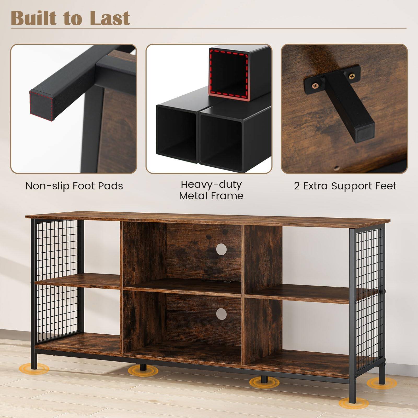 Built to Last

- Non-slip Foot Pads
- Heavy-duty Metal Frame
- 2 Extra Support Feet