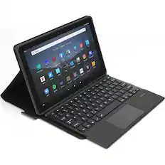 Left. SaharaCase - Keyboard Case for Amazon Fire Max 11 (2023) - Black.
