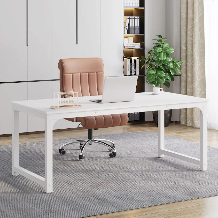 Computerized Leg Tribesigns Modern Computer Desk, 63 x 31.5 inch Large Executive Office ...