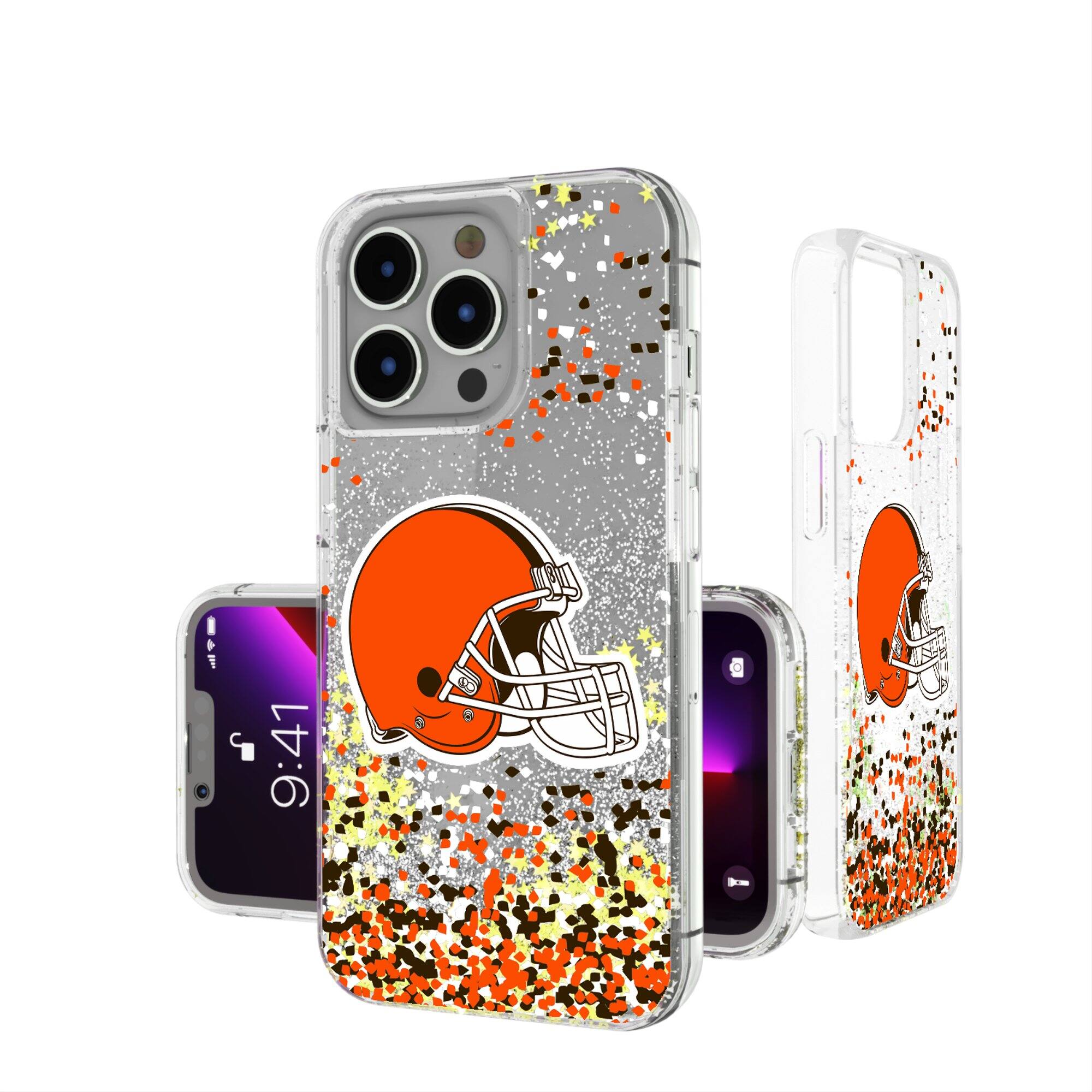 Keyscaper - NFL - Cleveland Browns iPhone Glitter Case with Confetti Design - 16 Pro Max - Multicolor price history on PriceWatchPro