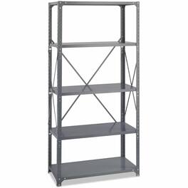 Safco - Commercial 5 Shelf Kit 36" W x 18" D x 75" H 5 x Shelf Dark Gray Steel - Gray|Dark Gray