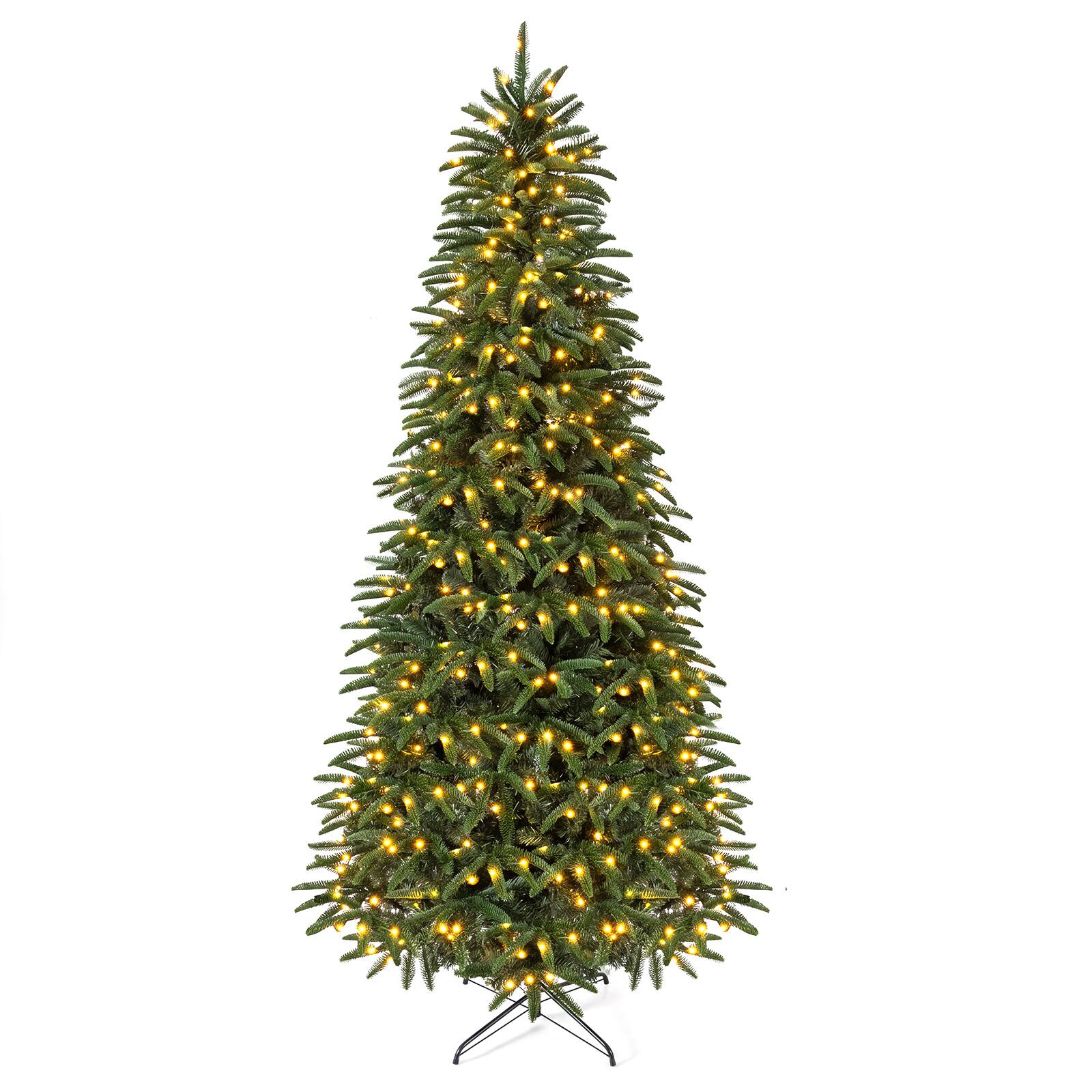 Alt View 1. Costway - Costway 8ft Artificial Christmas Tree with 1415 Lush Branch Tips, 460 Warm White LED Lights - Green.