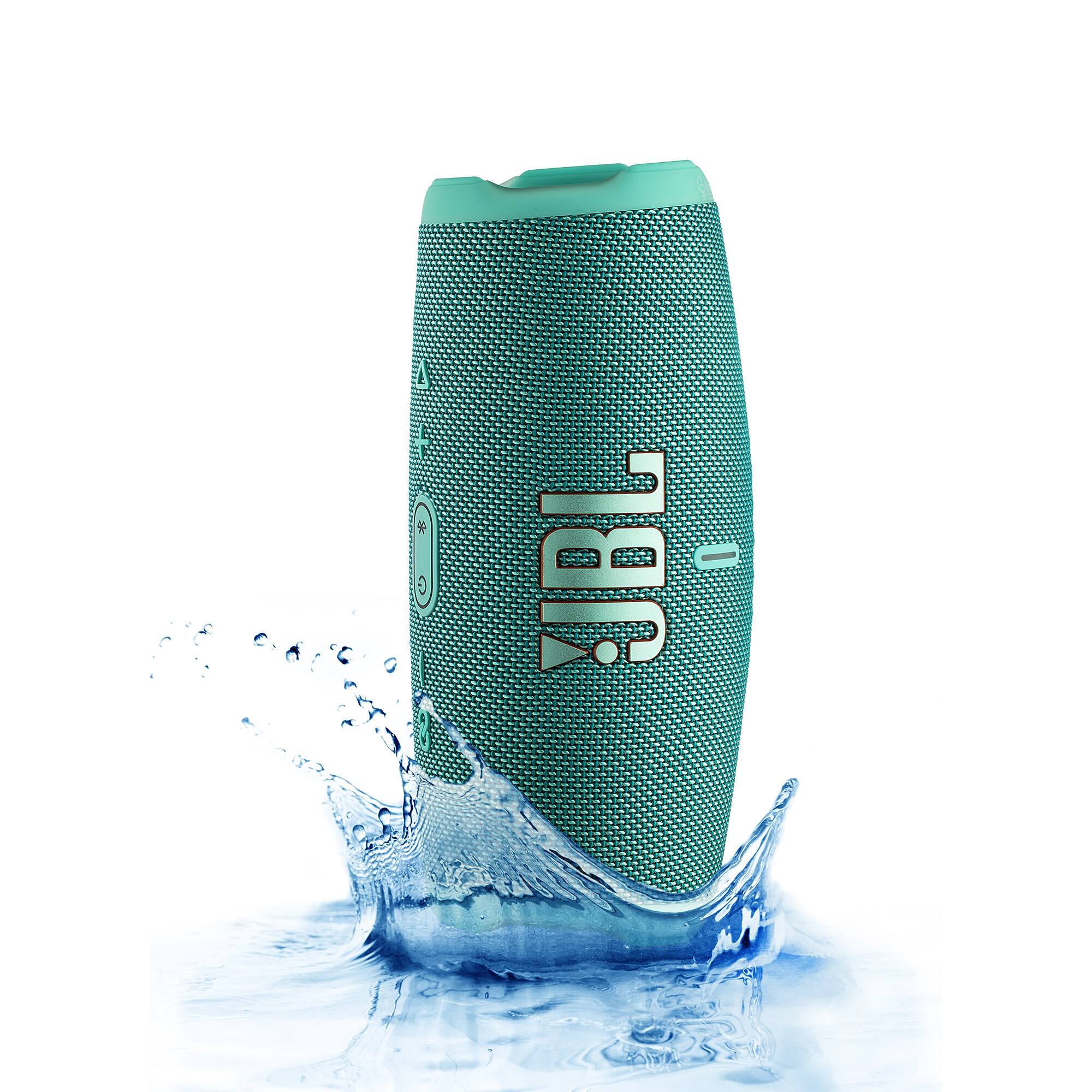 Alt View 5. JBL - JBL Charge 5 Portable Wireless Bluetooth Speaker with IP67 Waterproof with Case (Teal) - Teal.