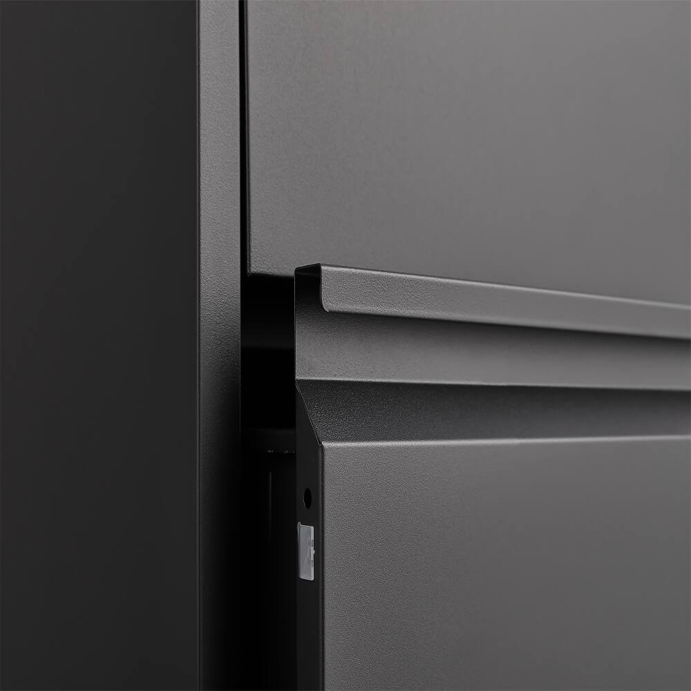 Alt View 2. Loheer - Loheer 3 Drawer Locking File Cabinet Steel Vertical Storage Black.