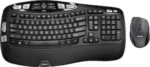 Logitech - MK570 Comfort Wave Wireless Keyboard and Optical Mouse - Black - Front_Zoom