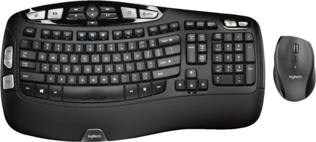 Logitech - MK570 Comfort Wave Wireless Keyboard and Optical Mouse - Front Zoom