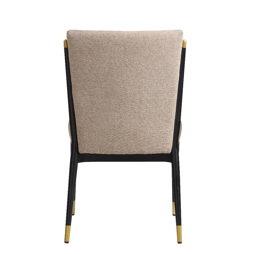 Alt View 2. Loheer - Loheer Modern Armless Dining Chairs Set of 2 Upholstered Iron Frame - Beige.