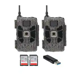 Muddy - Stealth Cam Deceptor Dual Network Trail Camera (2 Pack) Bundle with Accessories