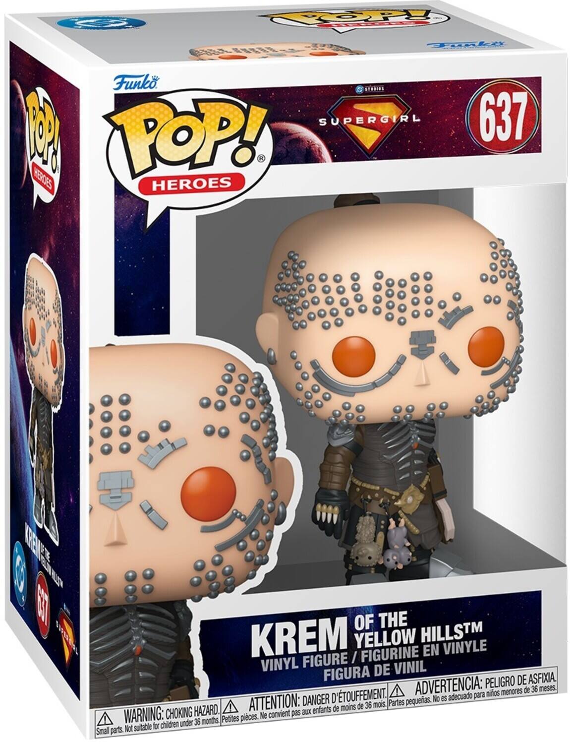 Funko POP! HEROES  
SUPERGIRL 637  
KREM OF THE YELLOW HILLS™  
VINYL FIGURE / FIGURINE EN VINYLE / FIGURA DE VINIL  

ADVERTENCIA: PELIGRO DE ASFIXIA.  
ATTENTION: DANGER D'ÉTOUFFEMENT.  
WARNING: CHOKING HAZARD.  
Not suitable for children under 36 months.  
Petites pièces. Ne convient pas aux enfants de moins de 36 mois.