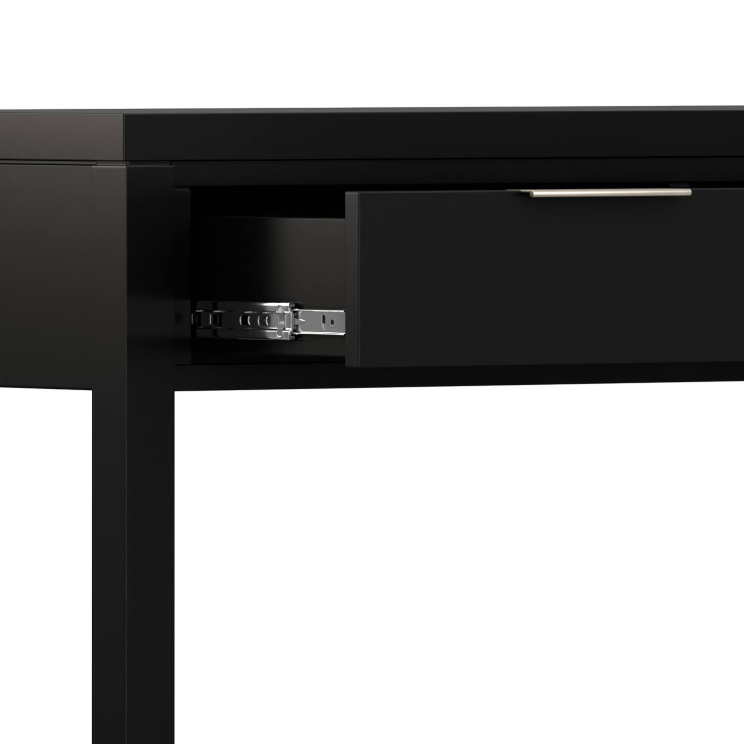 Alt View 5. Simpli Home - Hollander 60 inch Wide Solid Wood Contemporary Console Table in Black - Black.