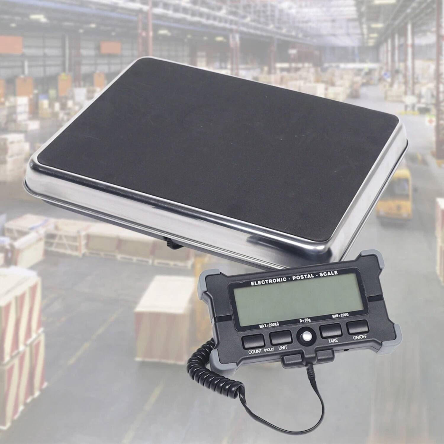 ELECTRONIC POSTAL SCALE  
MA1-200K0  
D=50g  
+2000  
ON/OFF  
TARE  
COUNT (P/L)  
UNIT