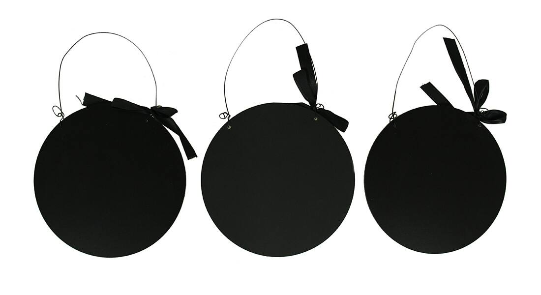 Alt View 2. Zeckos - 3 Piece Set of Vintage Gothic Happy Halloween Wall Hangings 9.5 inch - Off-white.