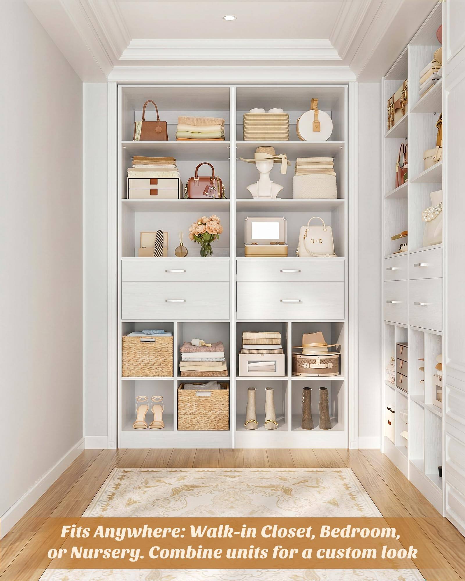 Fits Anywhere: Walk-in Closet, Bedroom, or Nursery. Combine units for a custom look