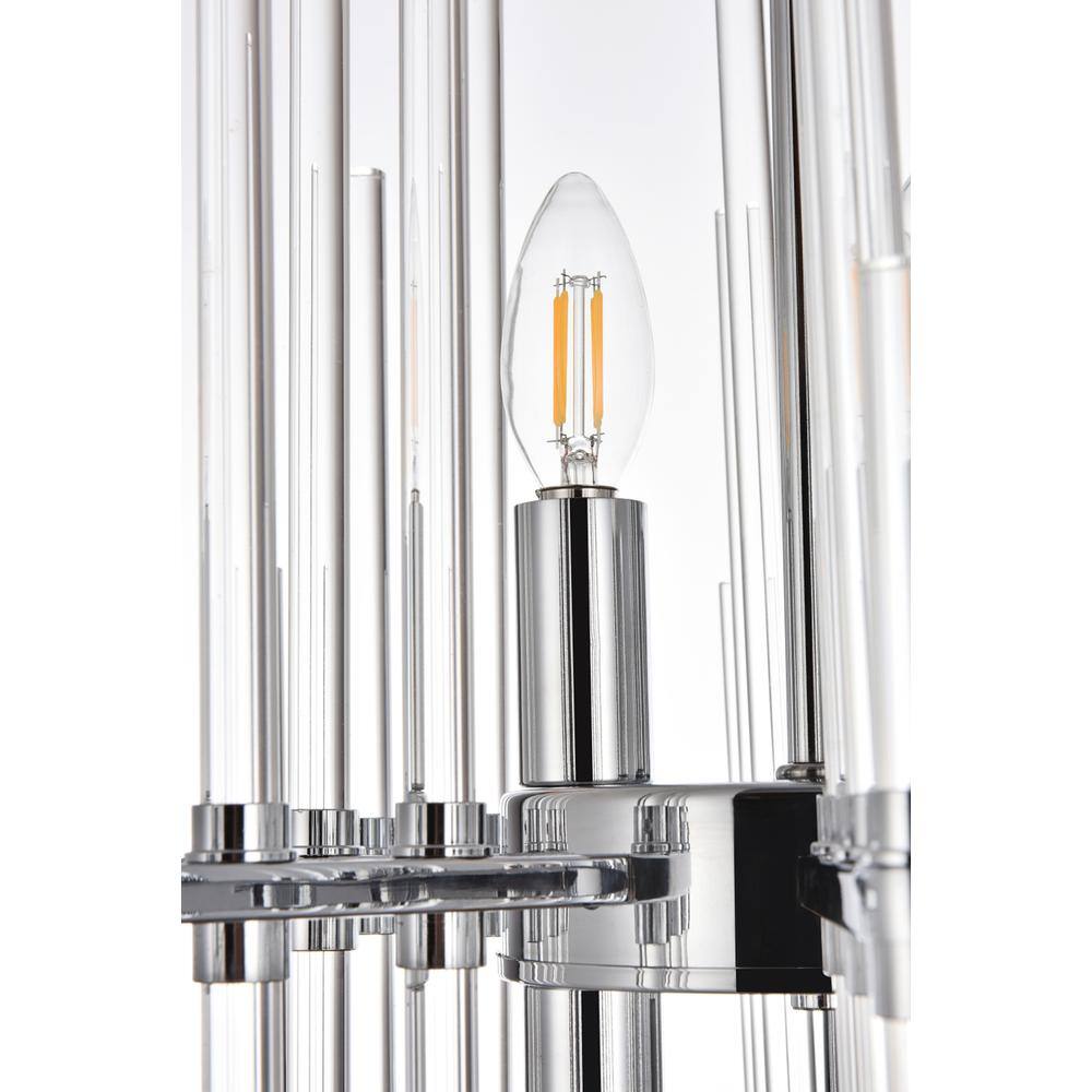 Alt View 2. Elegant Lighting - Sienna 17 inch crystal rod pendant in chrome - Chrome.