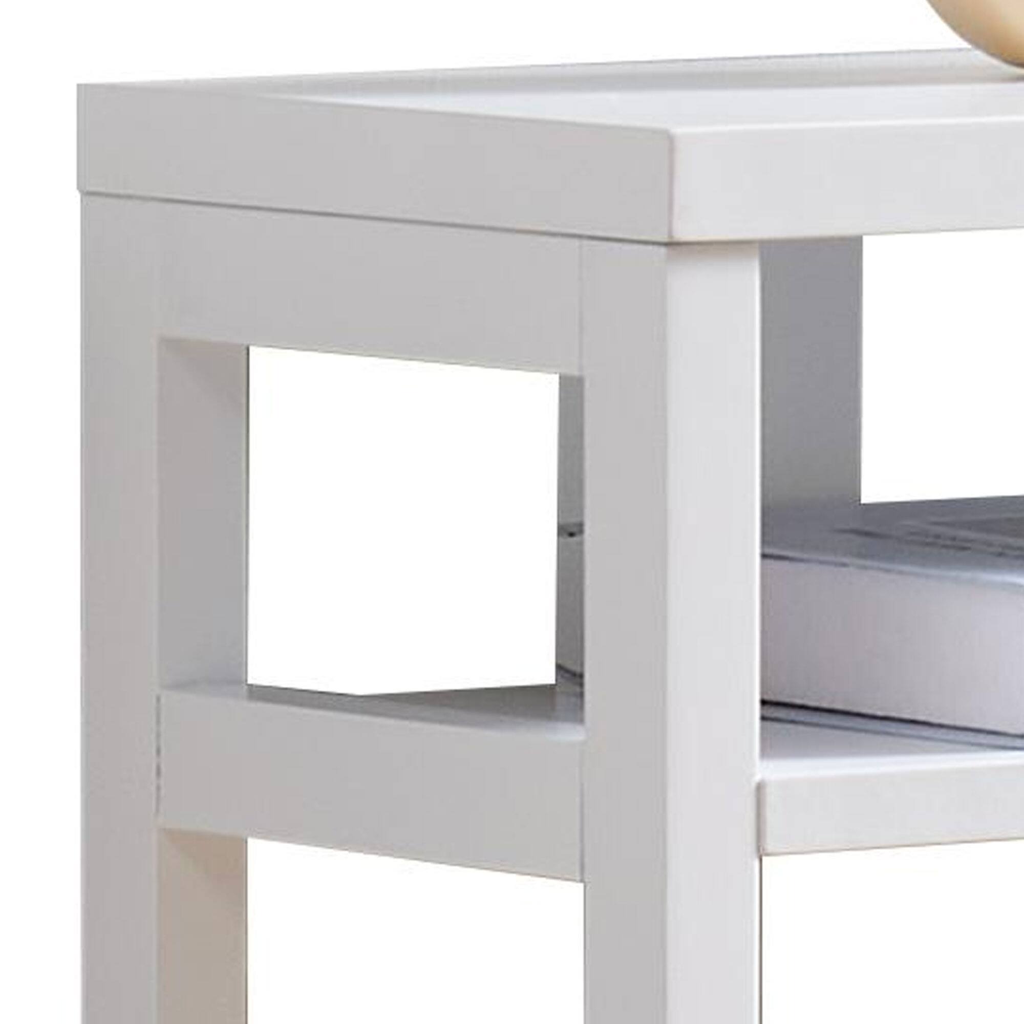 Back. Kings Brand Furniture - Kings Brand Furniture Bisbee Wood Console Table with 2 Open Storage Shelves - White.