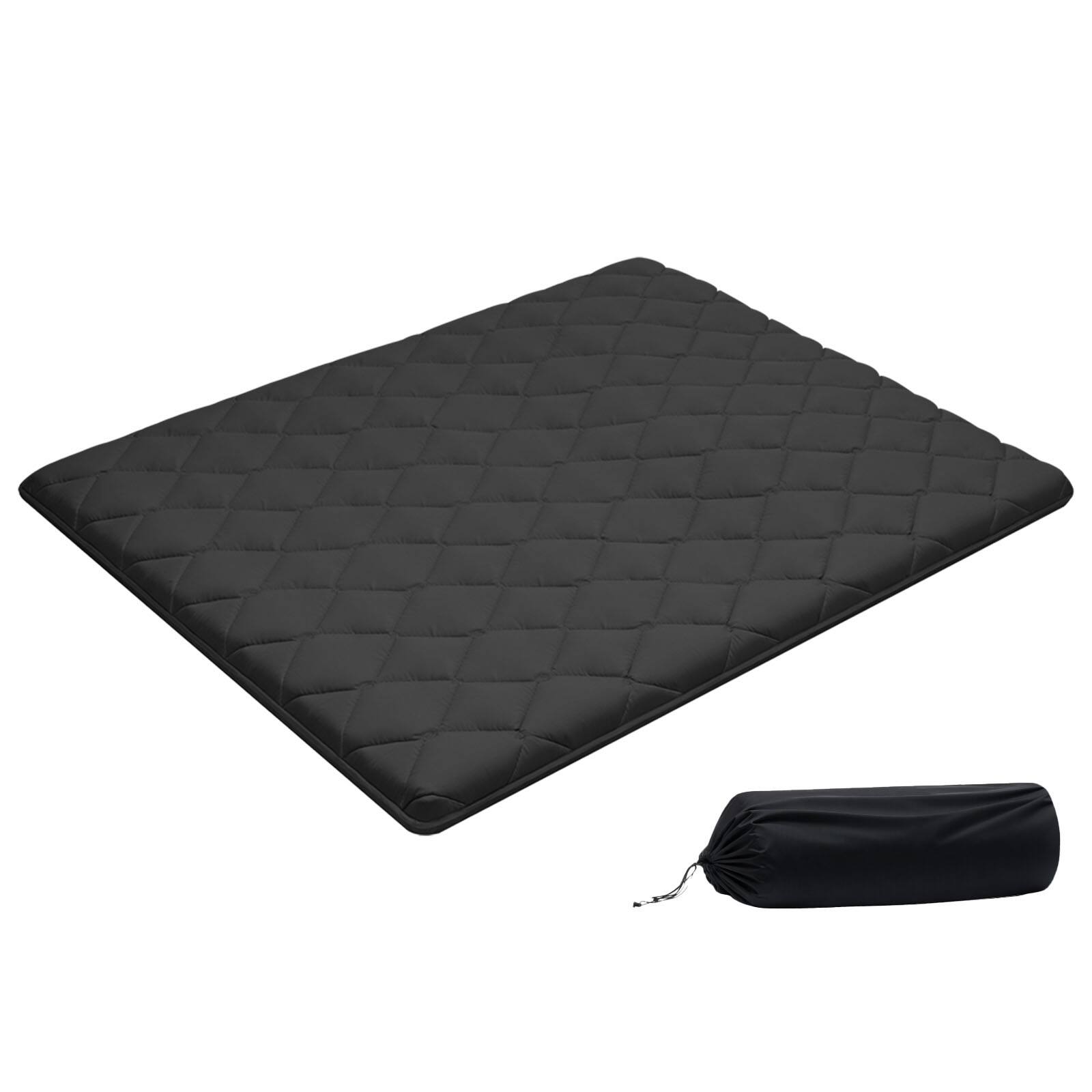 Front. VEVOR - Japanese Tatami Mat, Queen Size Foldable Japanese Tatami Mattress, Futon Mattress with Storage Bag & Fastener - black.