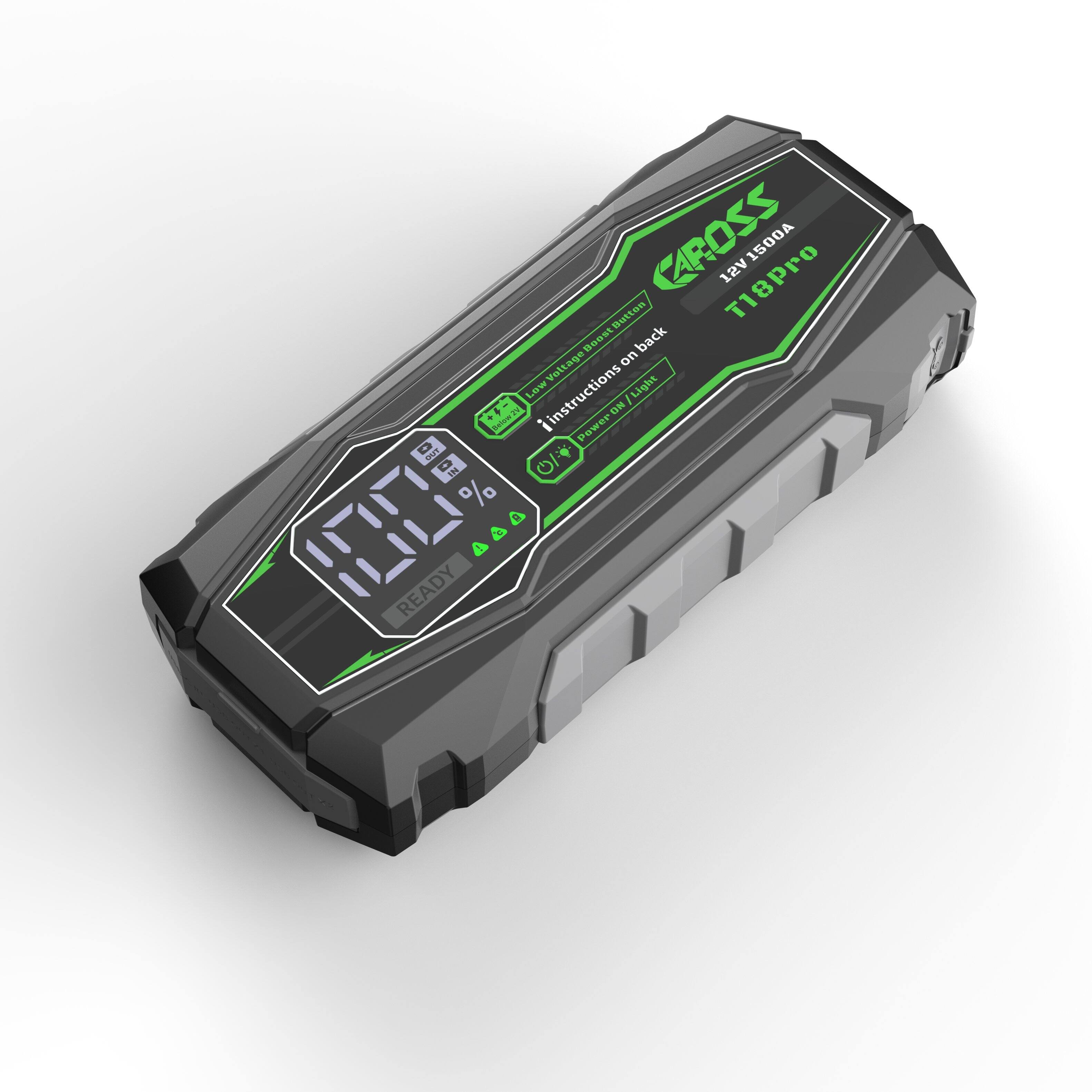 CAROSS  
12V 1500A  
T18Pro  

Instructions on back  
Light ON  
Power ON  

READY