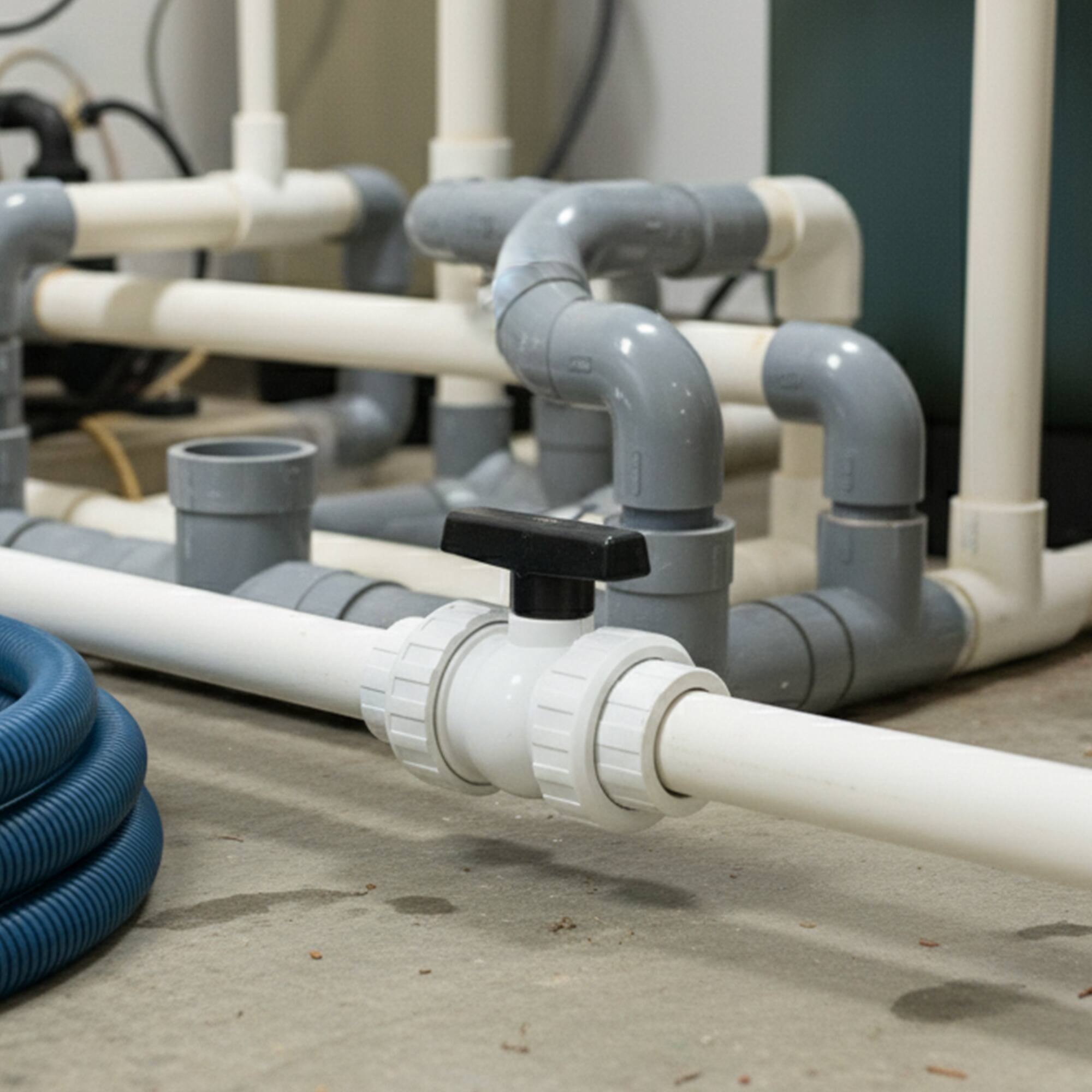 Alt View 4. Swim Central - HydroTools Swimming Pool ABS Female Threaded Ball Valve - 7" - White.