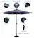 Alt View 11. Sun Ray - 9' Round 8Rib Solar Lighted Umbrella - Navy.