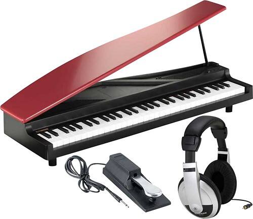 Angle Standard. Korg - microPIANO Bundle Keyboard with 61 Natural Touch Keys - Red.