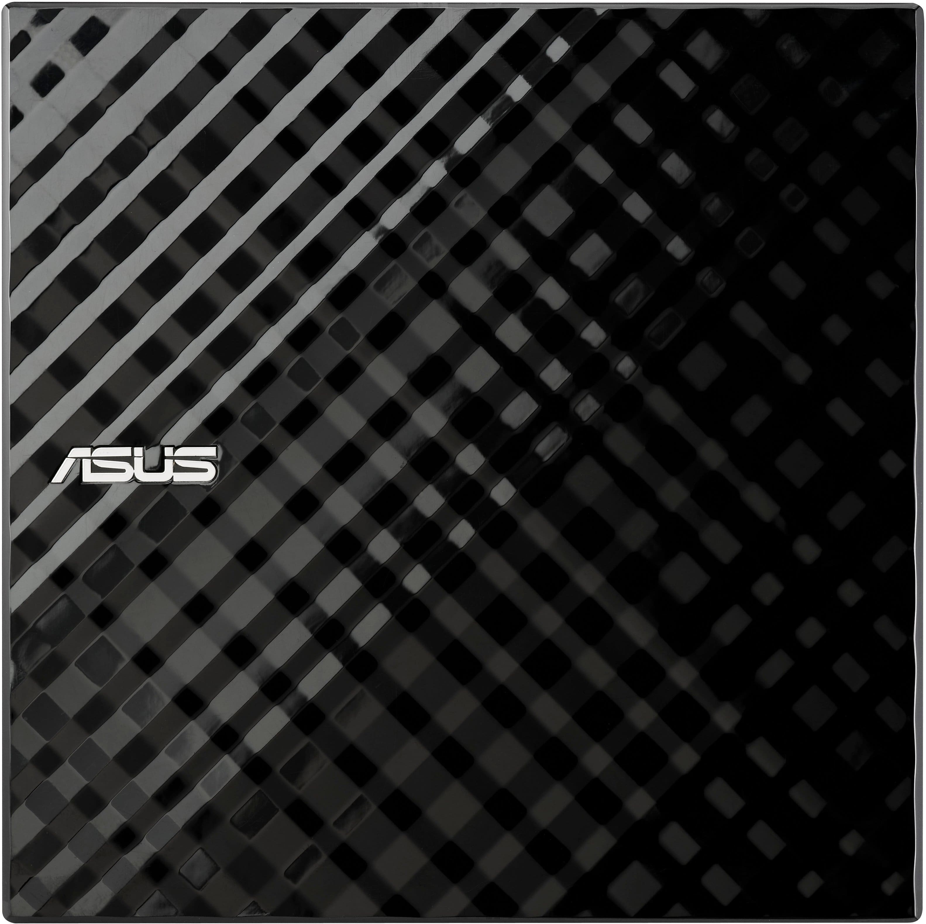 Front. ASUS - 24x Write/16x Rewrite/24x Read CD - 8x Write DVD External USB 2.0 DVD-Writer Drive - Black.